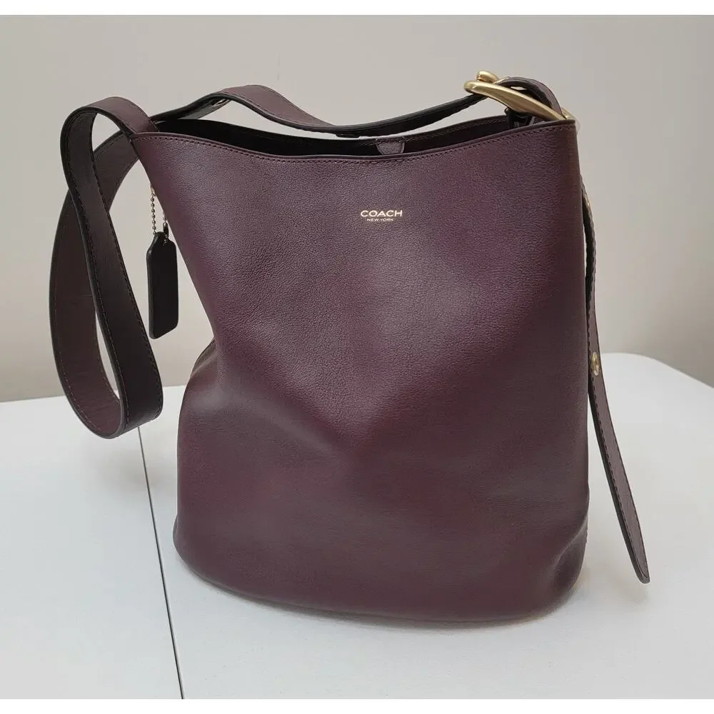 Coach Bleecker Bucket Bag CCC23 Maple Leather w/ Pouch & Dust Bag Like New